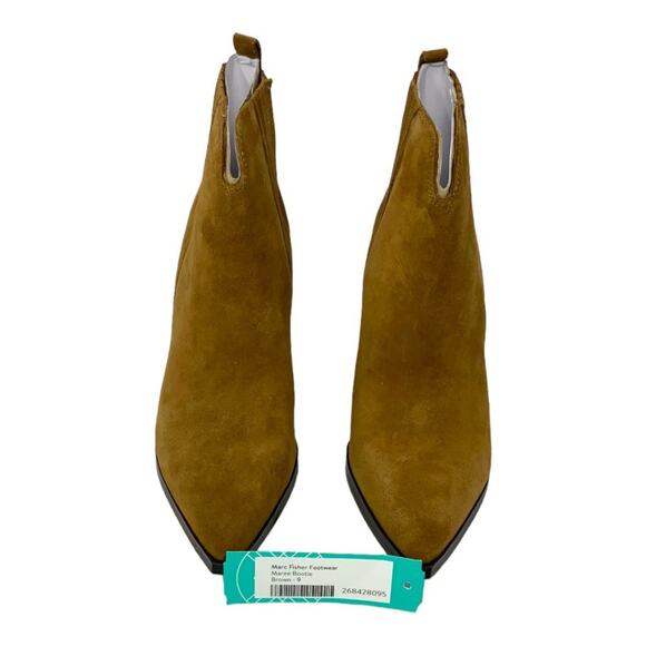 Marc Fisher Maree Brown Suede Block Heel Bootie Size 9 NWT $169 MSRP - Picture 3 of 7